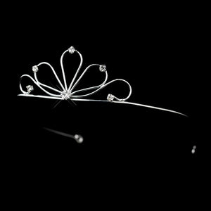 Silver Crystal Tiara Headpiece - La Bella Bridal Accessories