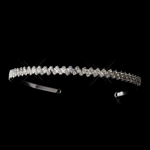 Silver Crystal Headband - La Bella Bridal Accessories