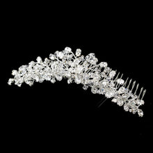 Silver Swarovski Crystal Bead & Crystal Tiara Headpiece - La Bella Bridal Accessories