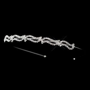 Silver Crystal Wavy Headband - La Bella Bridal Accessories