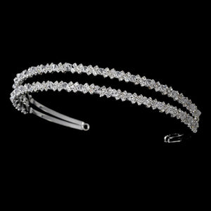 Double Band Crystal Bridal Headband - La Bella Bridal Accessories