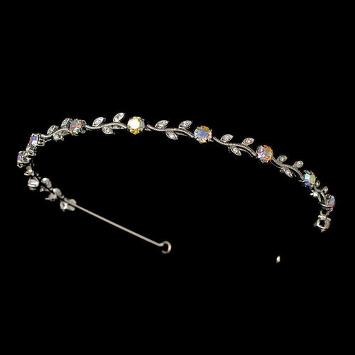 Silver White Pearl Bridal Vine Headband White Pearl - La Bella Bridal Accessories