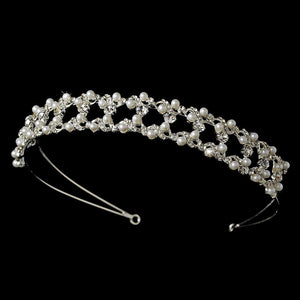 Crystal & Pearl Classic Bridal Headband - La Bella Bridal Accessories