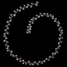 Light Gold Ivory Pearl & Crystal Vine Headband - La Bella Bridal Accessories