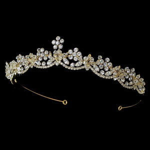 Swarovski Crystal Floral Bridal Tiara - La Bella Bridal Accessories