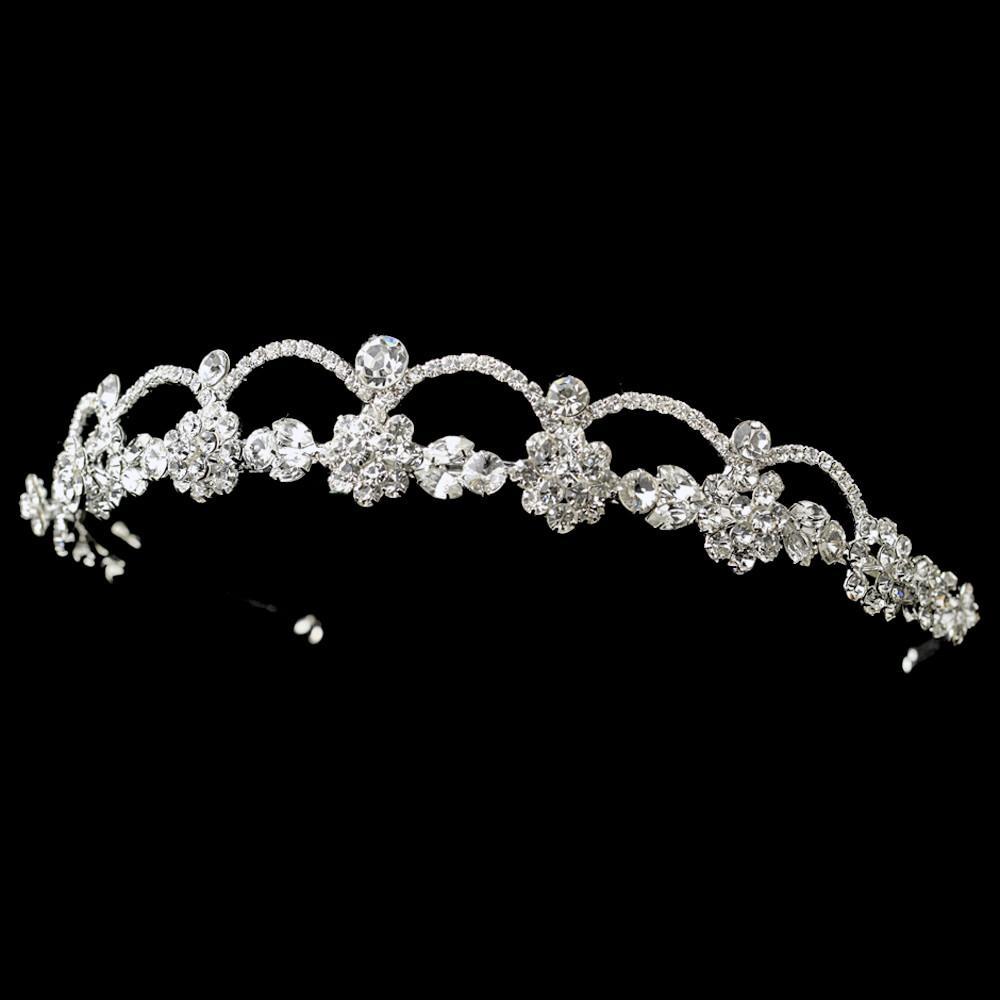 Beautiful Dainty Silver Crystal wedding tiara - La Bella Bridal Accessories