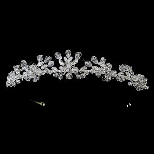 Silver Swarovski Crystal Bridal Tiara Headpiece - La Bella Bridal Accessories