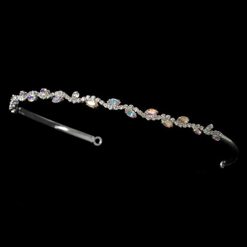 Silver and AB Bridal Cryatal Headband - La Bella Bridal Accessories