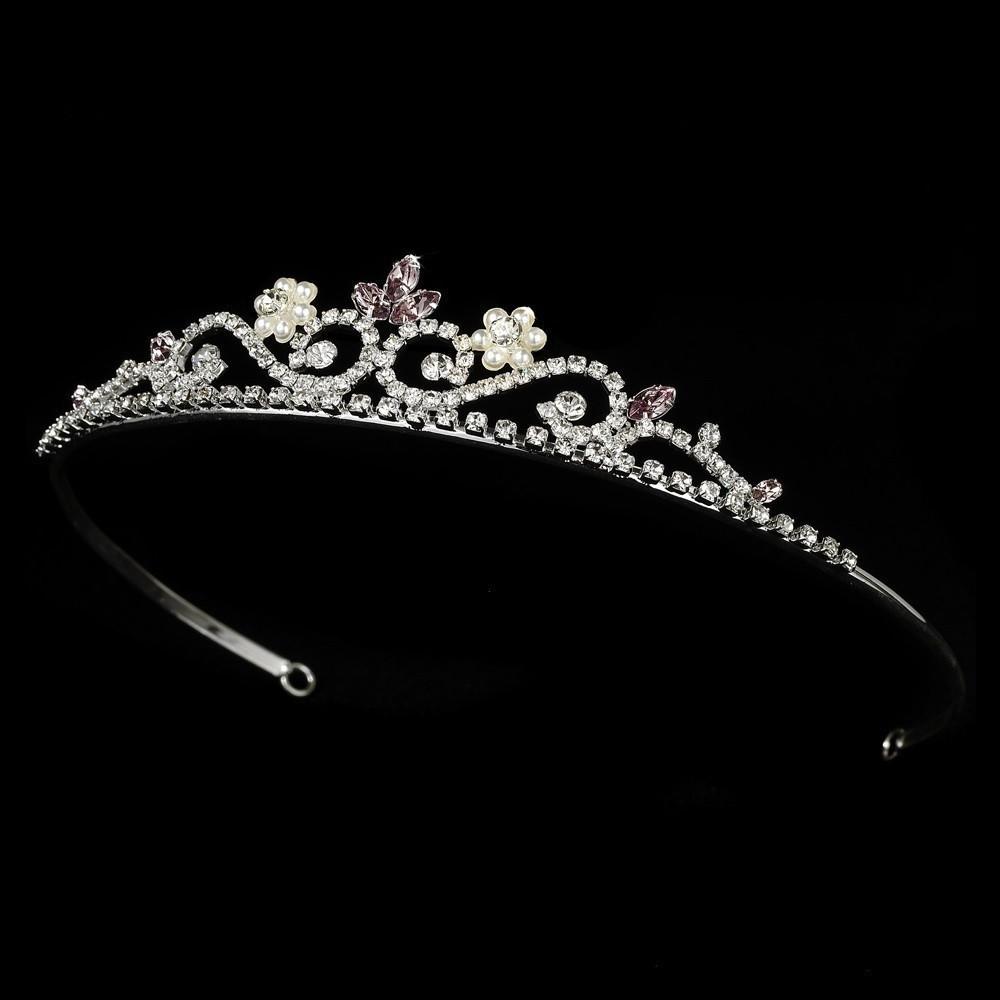 Silver and Lilac Tiara - La Bella Bridal Accessories