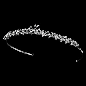 Silver Crystal Bridal Tiara - La Bella Bridal Accessories