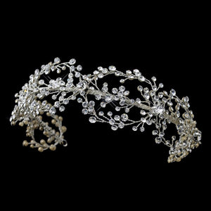 Stunning Hand-Wired Crystal Couture Bridal Hair Vine Headband - La Bella Bridal Accessories