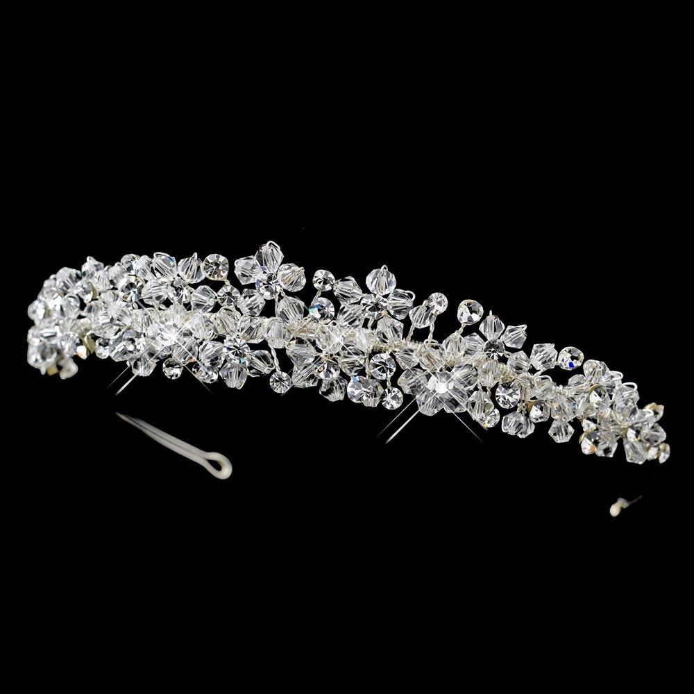 Silver Sparkling Swarovski Crystal Wedding Headband Tiara – La Bella ...