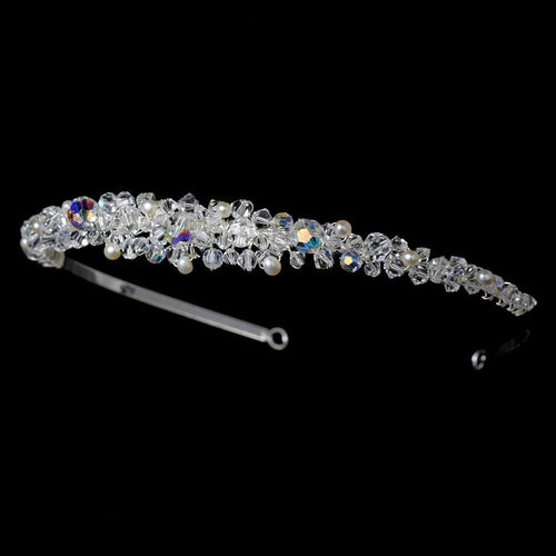 Swarovski and Pearl Bridal Tiara - La Bella Bridal Accessories