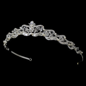 Swarovski Crystal & Freshwater Pearl Bridal Tiara - La Bella Bridal Accessories