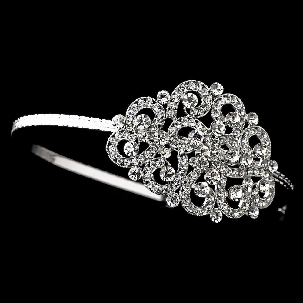 Silver Crystal Wedding Headpiece - La Bella Bridal Accessories