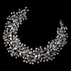 Stunning Freshwater Pearl and Swarovski Crystal Hair Vine - La Bella Bridal Accessories