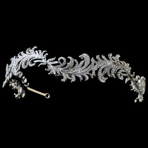 Rhodium Crystal Vine Headband - La Bella Bridal Accessories