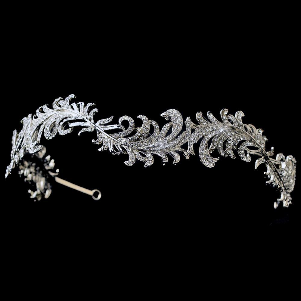 Rhodium Crystal Vine Headband - La Bella Bridal Accessories