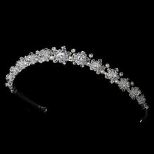 Floral Swarovski & Freshwater Pearl Headband in Silver - La Bella Bridal Accessories