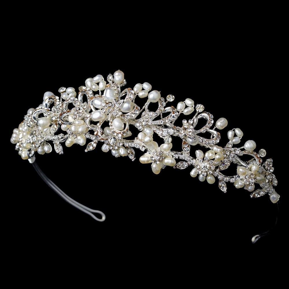 Floral Bridal Tiara - La Bella Bridal Accessories