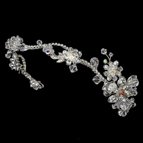Silver Plated AB Bridal Headband - La Bella Bridal Accessories