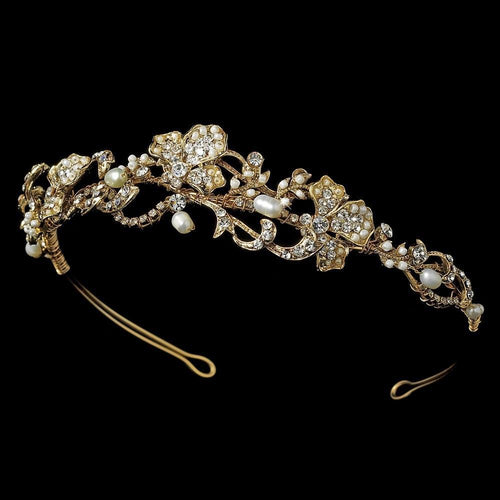 Artistic Pearl Wedding Bridal Headband - La Bella Bridal Accessories