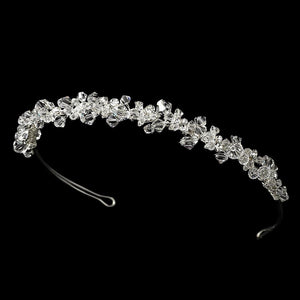 Silver Swarovski Crystal Romance Bridal Headband Tiara - La Bella Bridal Accessories