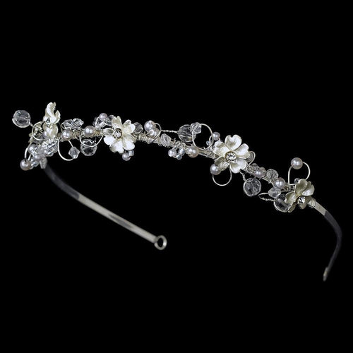 Silver Plated Bridal Headband - La Bella Bridal Accessories