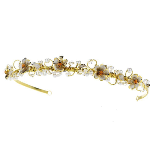 Gold Plated Bridal Headband - La Bella Bridal Accessories