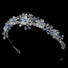 Silver Blue Swarovski Bridal Tiara - La Bella Bridal Accessories