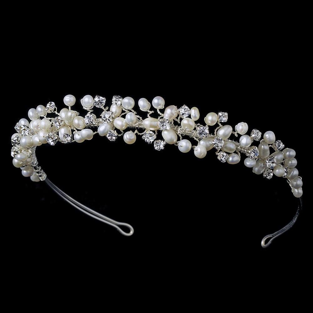 Freshwater Pearl Bridal Tiara - La Bella Bridal Accessories