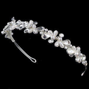 Silver Pearl Bridal Headband - La Bella Bridal Accessories