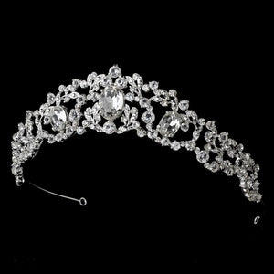 Elegant Silver Princess Crystal Bridal Tiara - La Bella Bridal Accessories