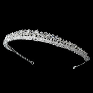 Silver Plated Swarovski Crystal Bridal Headband - La Bella Bridal Accessories