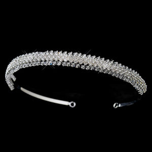 Silver Swarovski Crystal Bridal Side Accented Headpiece - La Bella Bridal Accessories