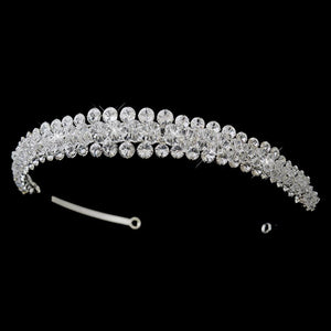Silver Double Layer Swarovski Crystal Headpiece - La Bella Bridal Accessories