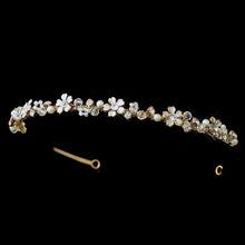 Pearl & Crystal Gold Headpiece - La Bella Bridal Accessories