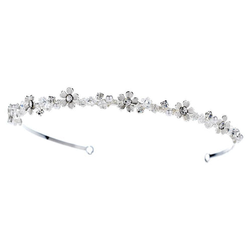 Pearl & Crystal Gold Headpiece - La Bella Bridal Accessories