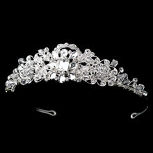 Swarovski Crystal Silver Plated wedding Tiara - La Bella Bridal Accessories