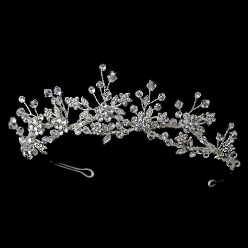 Silver Crystal Bridal Headband - La Bella Bridal Accessories