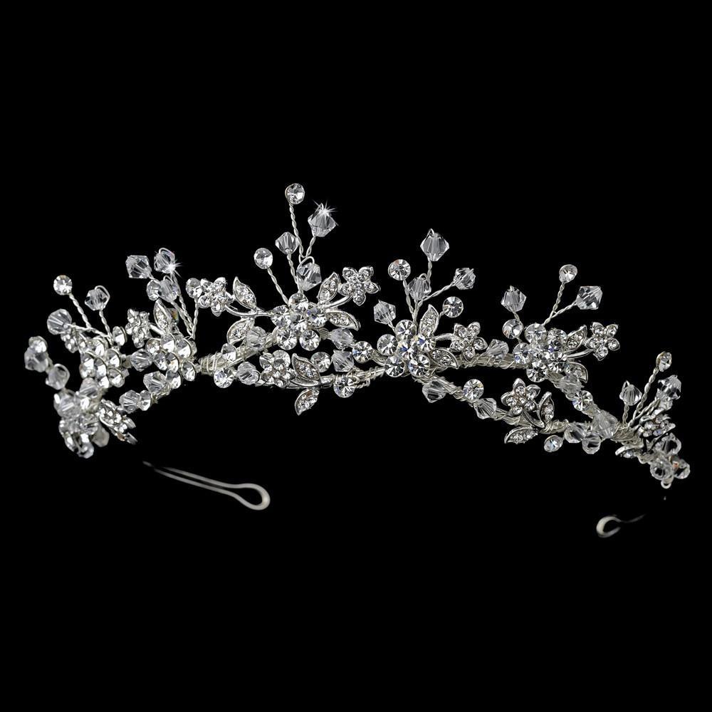 Silver Crystal Bridal Headband - La Bella Bridal Accessories