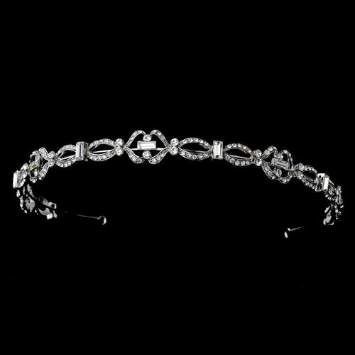 Chic Antique Silver Crystal Headpiece - La Bella Bridal Accessories