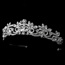 Elegant Silver Crystal Swirl Crystal Tiara - La Bella Bridal Accessories