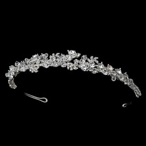 Silver Swarovski Crystal Headband - La Bella Bridal Accessories