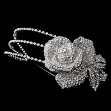 Antique Silver Flower Side Accented Bridal Headband - La Bella Bridal Accessories