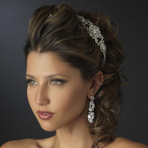 Silver Plated Crystal Bridal Headband - La Bella Bridal Accessories