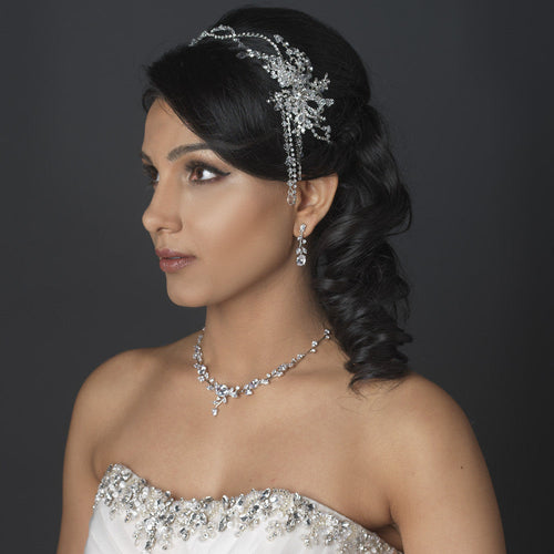Vintage Couture Side-Accented Crystal Bridal Headband Headpiece - Elegant  Bridal Hair Accessories
