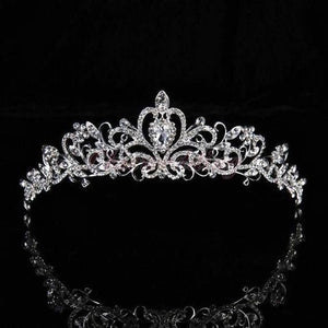 Stunning Royal Crystal Swirl Heart Bridal Tiara