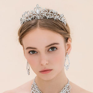 Stunning Royal Zircon Crystal Bridal Tiara Headpiece