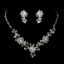 Swarovski Crystal Jewelry set, Swarovski Crystal necklace, bridal necklace set, silver Swarovski Crystal Jewelry set